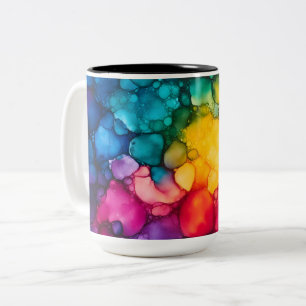 2 Couleurs Tasse bicolore encre alcoolique, 15 oz