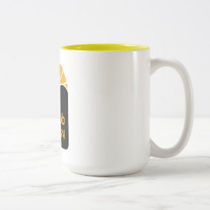 2 Couleurs Tasse bicolore jaune 15 oz