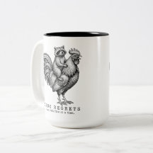 Tasse bicolore Raton laveur Coq Cadeau drôle