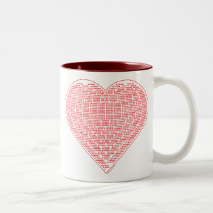 2 Couleurs Tasse binaire de coeur