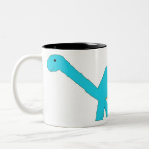 2 Couleurs Tasse bleue d'apatosaurus