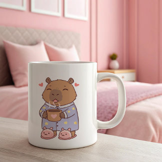 2 Couleurs Tasse Capybara Aime Café | Animal Mignon et Drôle