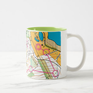 2 Couleurs Tasse - carte de course d'orientation