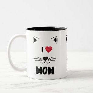 2 Couleurs Tasse chat j'aime maman