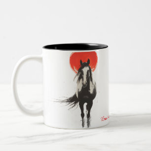 2 Couleurs Tasse Cheval de Feu Lune Rouge