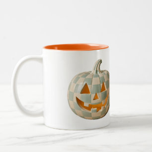 2 Couleurs Tasse Citrouille Damier Pastel