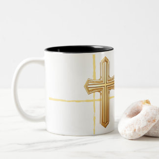2 Couleurs Tasse Croix Dorée