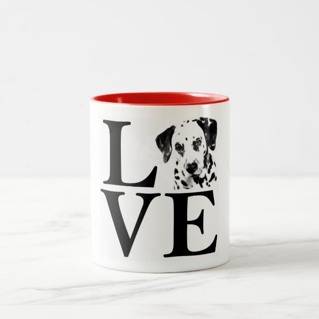 2 Couleurs Tasse dalmatienne d'amour (Centre)