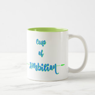 2 Couleurs Tasse d'ambition - vert bleu