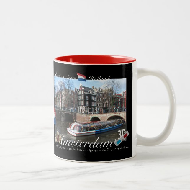 2 Couleurs Tasse d'anaglyphe d'Amsterdam Hollande 3D (Droit)