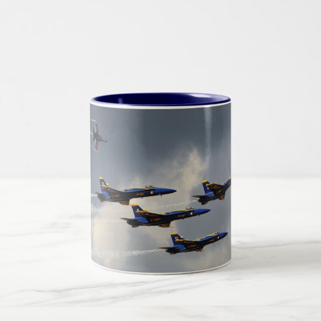 2 Couleurs Tasse d'anges bleus (Centre)