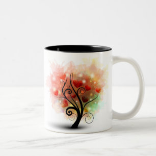 2 Couleurs Tasse d'arbre de coeur