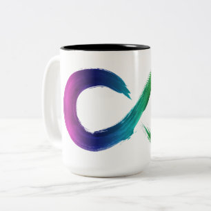 2 Couleurs Tasse d'arc-en-ciel de Neurodiversity