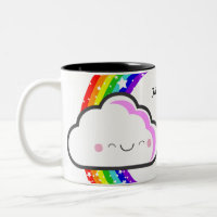 Tasse d'arc-en-ciel du Merci KAWAII par le