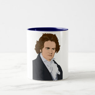2 Couleurs tasse d'art de bruit de beethoven