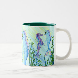 2 Couleurs Tasse de beaux-arts de chat de sirène de dragon de