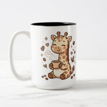 Tasse de café à aspiration de girafe