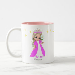 2 Couleurs Tasse de café bicolore Princesse fée mignonne & Ét