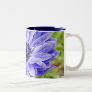 2 Couleurs Tasse de café bleue de fleur d'aster