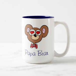 2 Couleurs Tasse de café bleue mignonne d'ours de papa
