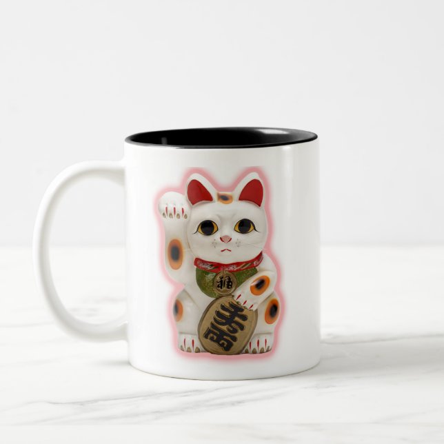 2 Couleurs Tasse de café chanceuse de chat de fortune (Gauche)