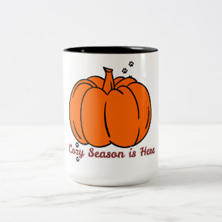 2 Couleurs Tasse de café citrouille mignonne d'automne | Sais