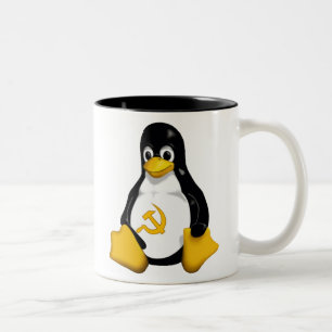 2 Couleurs Tasse de café communiste de pingouin (Linux)