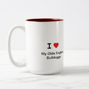 2 Couleurs Tasse de café d'antan de Bulldogge de l'anglais