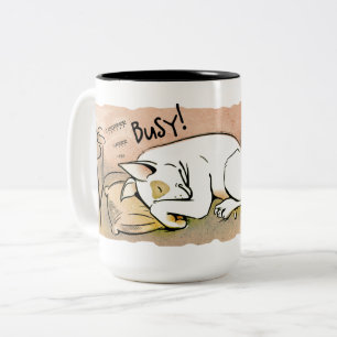 2 Couleurs Tasse de café de bull-terrier de sommeil