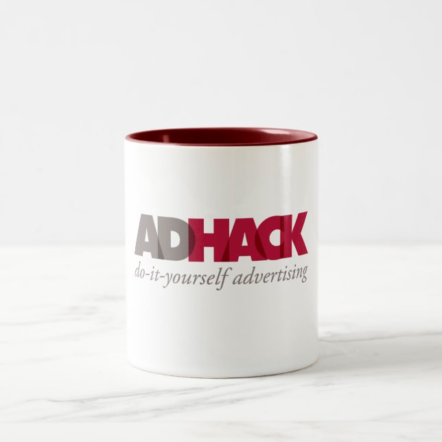 2 Couleurs Tasse de café de logo d'AdHack (Centre)