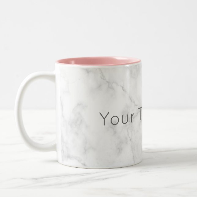 2 Couleurs Tasse de café de marbre faite sur commande - rose (Gauche)