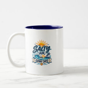 2 Couleurs Tasse de café de plage aux jours ensoleillés Air S