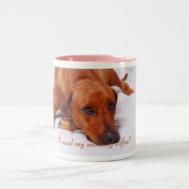 2 Couleurs Tasse de café de Rhodesian Ridgeback (Centre)