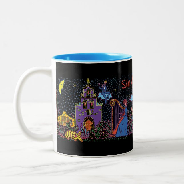 2 Couleurs Tasse de café de sérénade de San Antonio (Gauche)