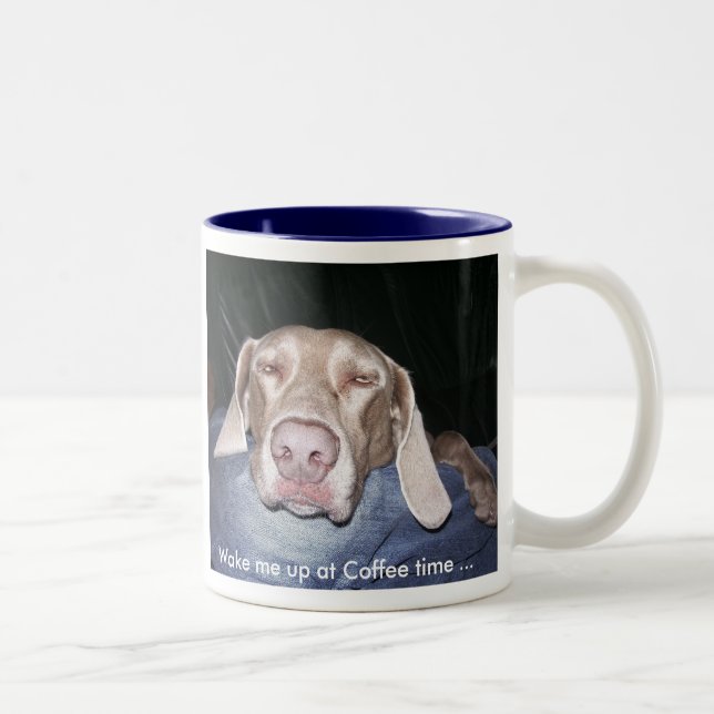 2 Couleurs Tasse de café de Weimaraner (Droit)