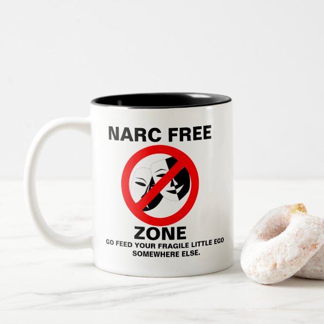 2 Couleurs Tasse de café de zone franche de Narc (Avec donut)