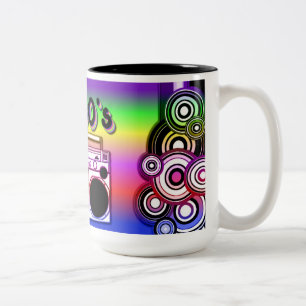 2 Couleurs Tasse de café des années 80 des 'années 80 de