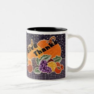 2 Couleurs Tasse de café "donnez mercis" de thanksgiving