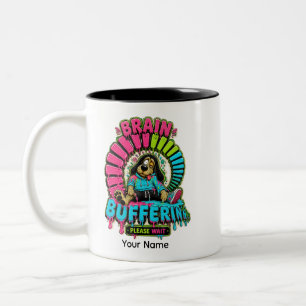 2 Couleurs Tasse de café drôle avec mise en mémoire tampon du