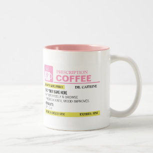 2 Couleurs Tasse de café drôle de prescription