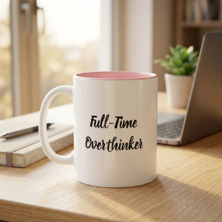 2 Couleurs Tasse de café drôle pour un surpenseur à plein tem