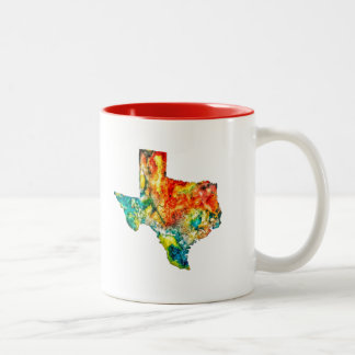 2 Couleurs Tasse de café du Texas d'aquarelle