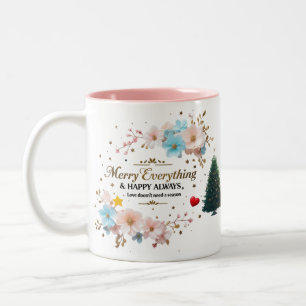 2 Couleurs Tasse de café élégante florale pour les fêtes