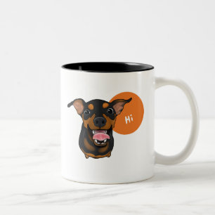 2 Couleurs Tasse de café heureuse de chien de Pinscher