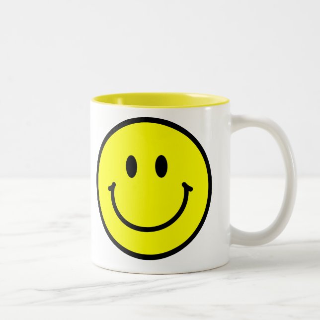 2 Couleurs Tasse de café heureuse de visage (Droit)