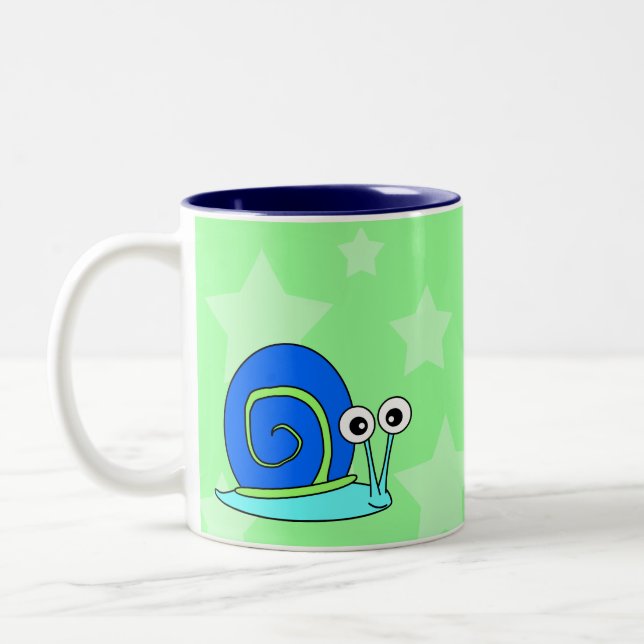 2 Couleurs Tasse de café heureuse d'escargot (Gauche)