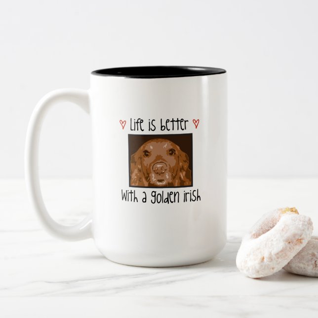 2 Couleurs Tasse de café irlandais d'or (Avec donut)