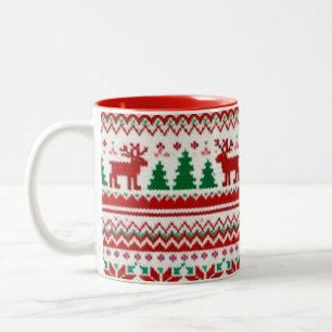 2 Couleurs Tasse de café Joyeux Noël rouge