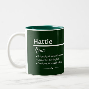 2 Couleurs Tasse de café personnalisée au nom Hattie