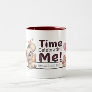 2 Couleurs Tasse de café personnalisée pour l'anniversaire d'
